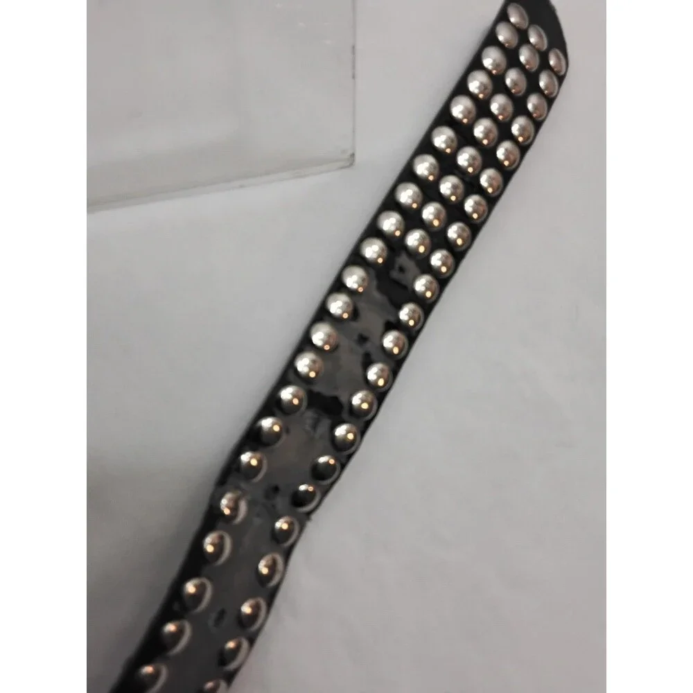 Womens  Sz XLarge Belt Leather Black Studded Cowgirl Bling